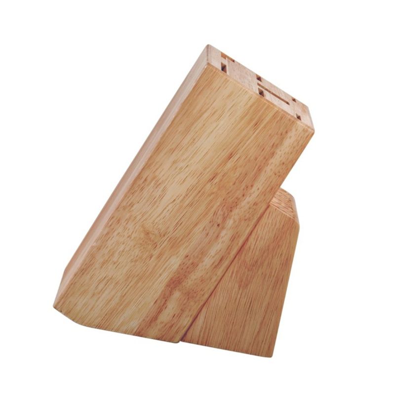 Oster Granger 5 Piece Stainless Steel Cutlery Knife Set with Half Moon Natural Wood Block