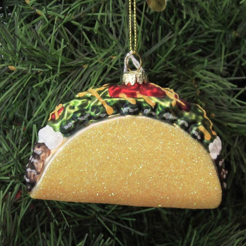 Holiday Ornament 2.75" Beef Taco Mexican Lettuce Tomato  -  Tree Ornaments