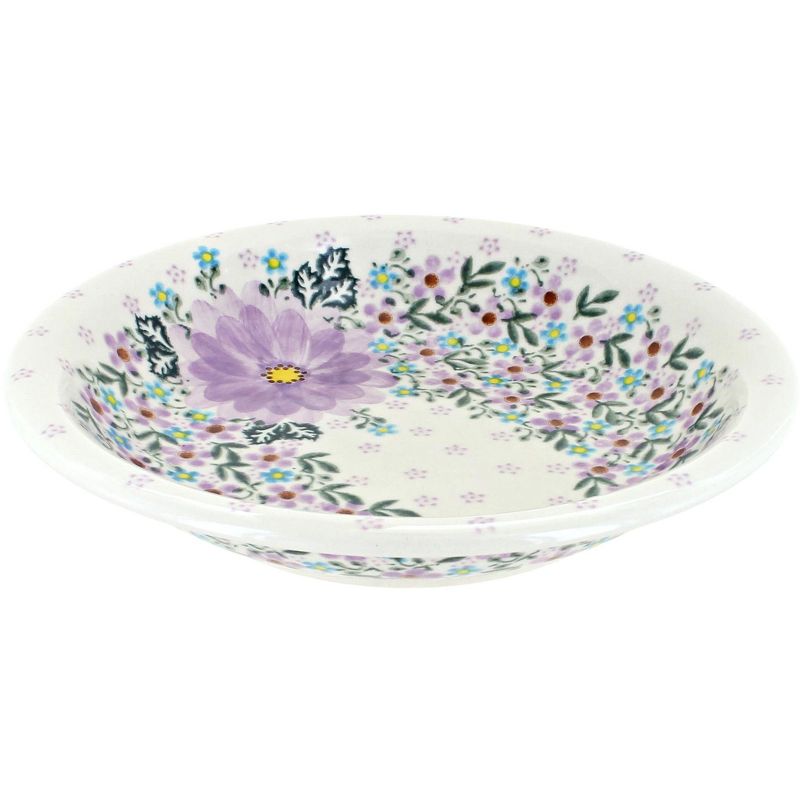 Blue Rose Polish Pottery Lilac Garden Soup Plate