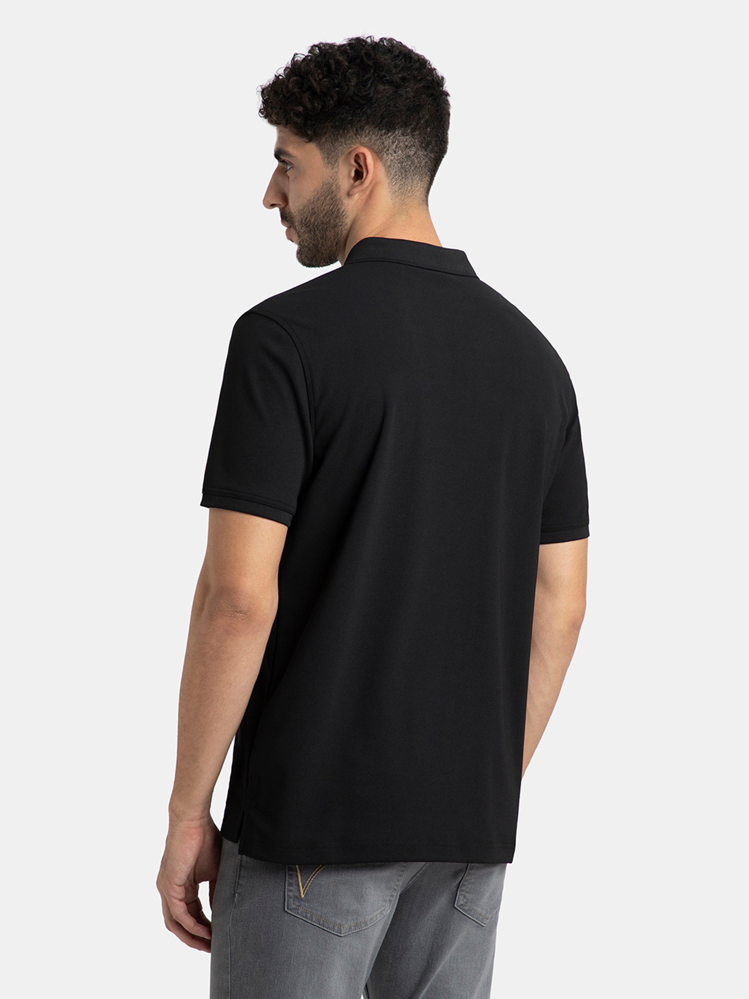 Jockey AM38 Men's Microfiber Solid Half Sleeve Polo T-Shirt with StayDry & StayFresh Technology