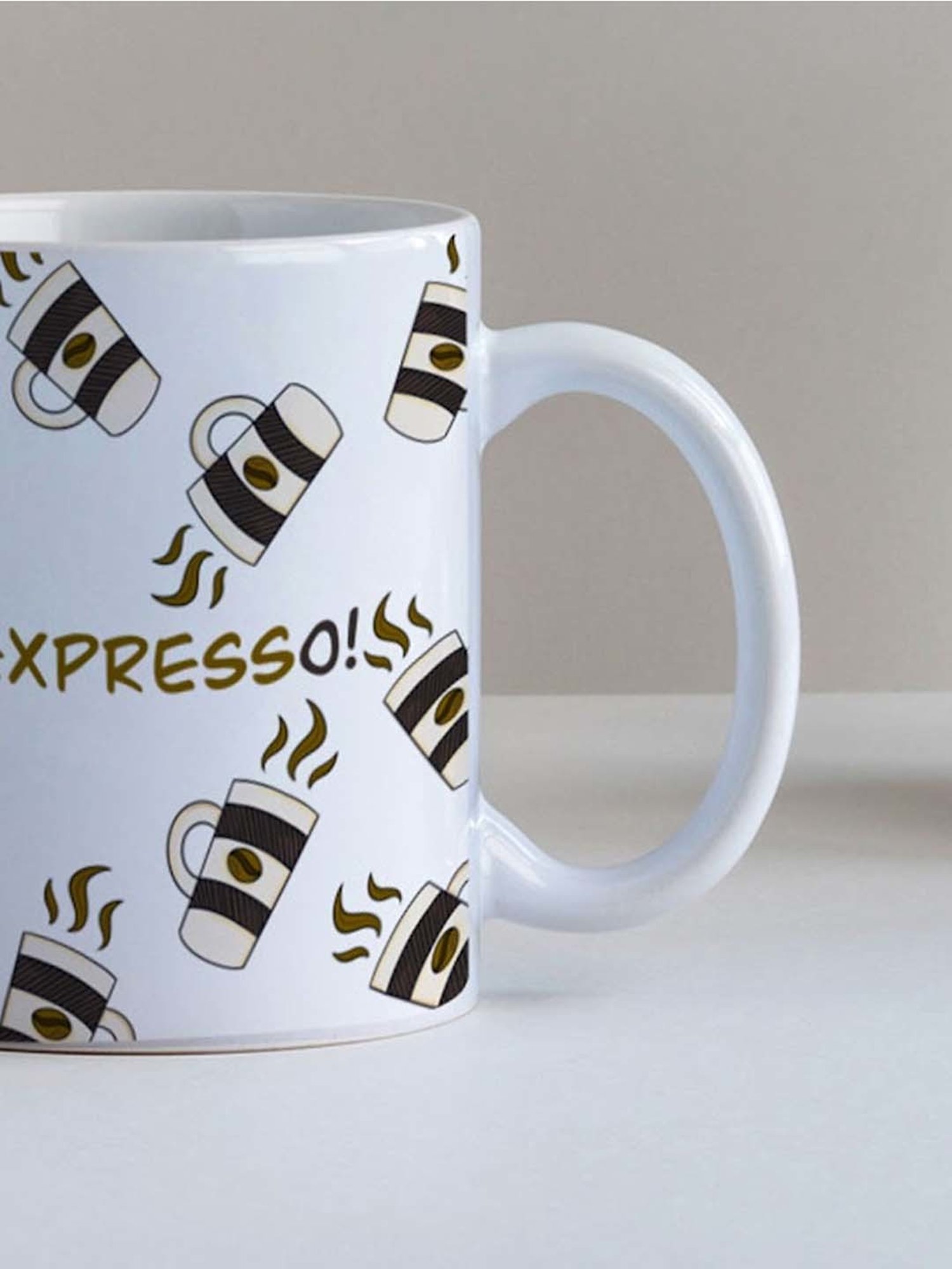 Nestroots Grey Stoneware Microwave Safe I'M Expresso Mug (0.325 L) - Set of 2