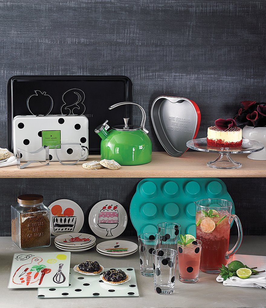 kate spade new york All in Good Taste Eat Cake for Breakfast Glass Cake Plate