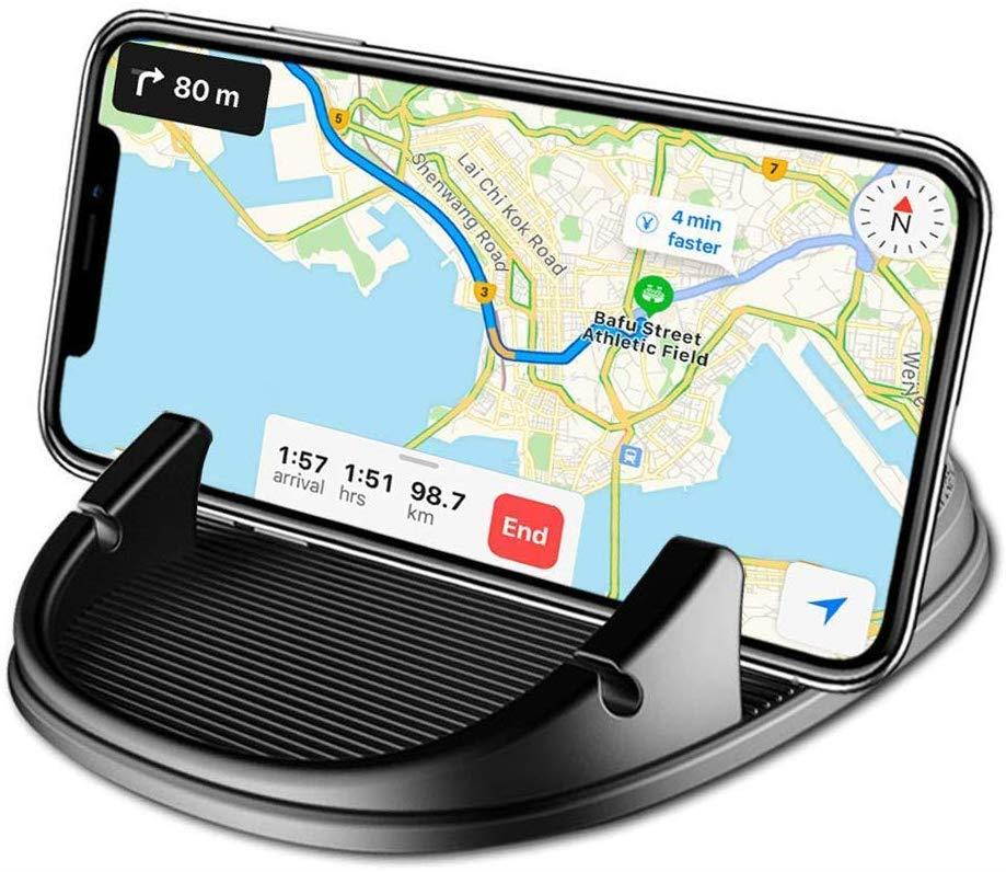 Car Mount Holder, Freal Smartphone Stand Holder Non-Slip Silicone Pad Dash Mat,Dashboard GPS Cradles Bracket for iPhone 5/6/7/8 Plus,Samsung,Google Nexus, 3.5-7 Inch Cell Phone or GPS Devices (Black)