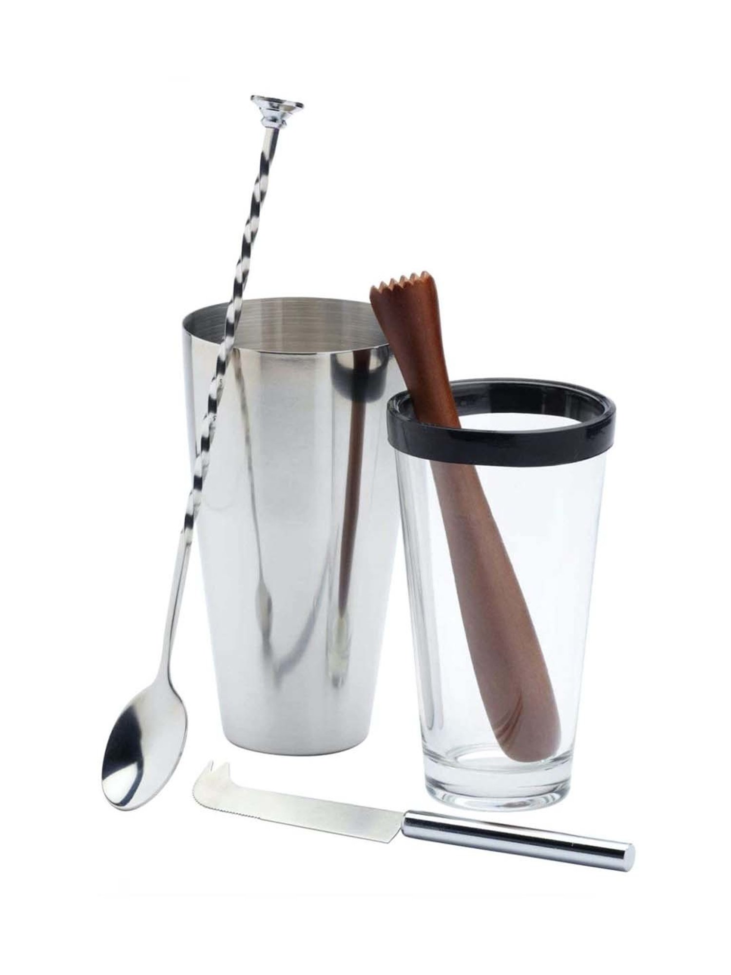 BarCraft Multicolor Stainless Steel Cocktail Tools - Set of 4