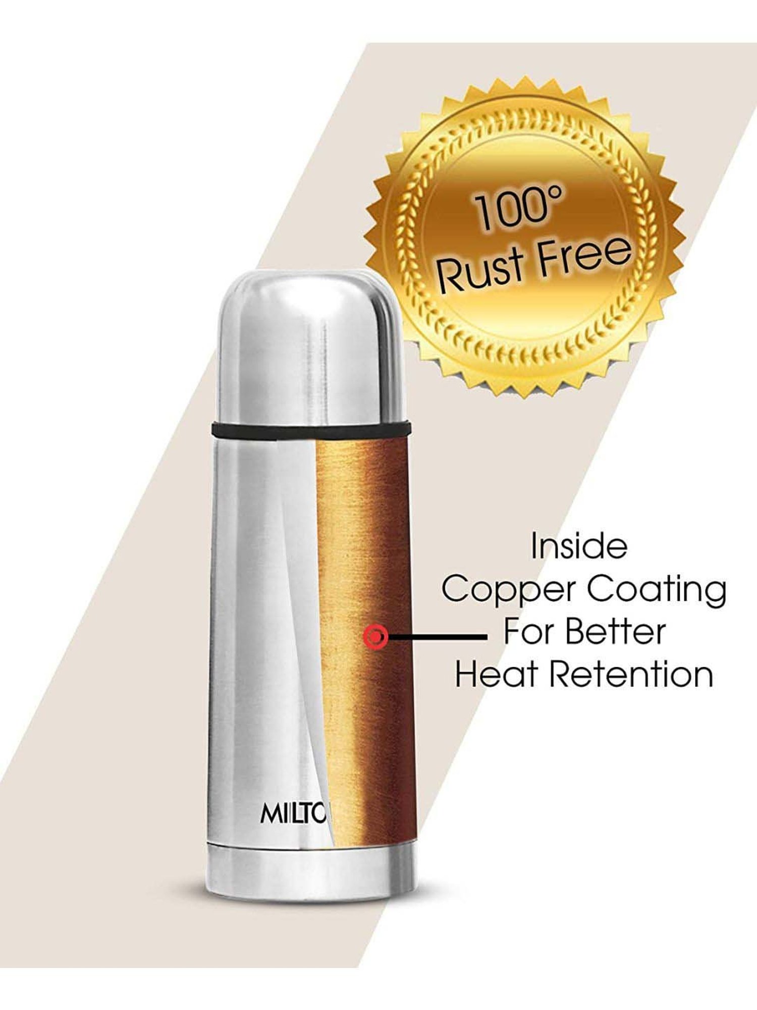 Milton Silver Stainless Steel Thermal Flask (350 ml) - Set of 1