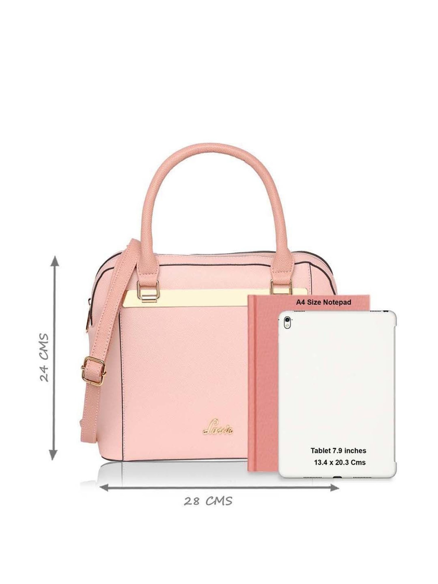Lavie Pink Solid Medium Handbag