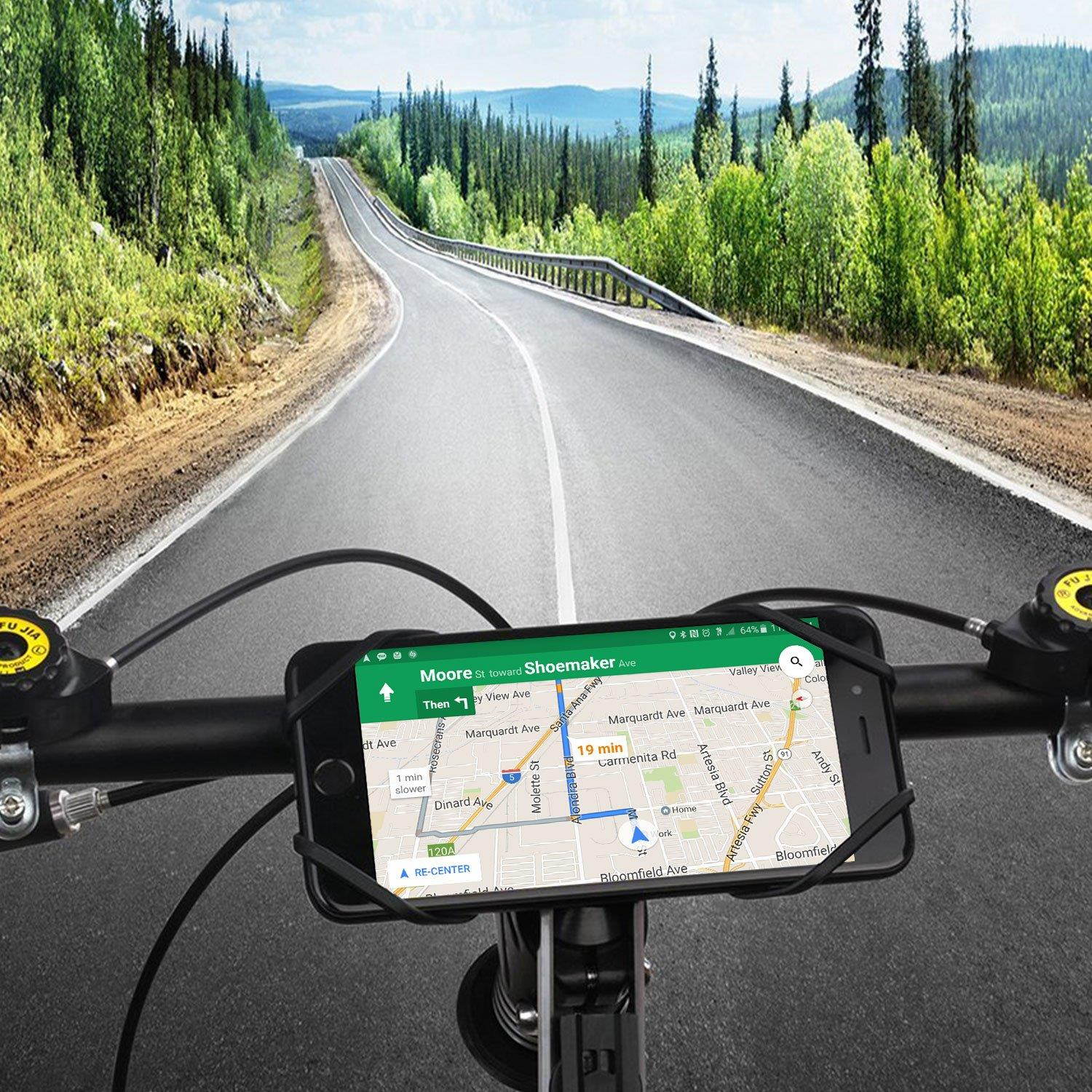 Cellet Bike Phone Mount, Bicycle Holder Mount Compatible for Apple iPhone Xs/Max/Xr/X/8/8 Plus Samsung Note 9/8/5 Galaxy S9/Plus/S8/Plus/S7 Motorola Z3 Play/Moto G6/X4/Z2 Force/Z2 Play/Z Droid Red