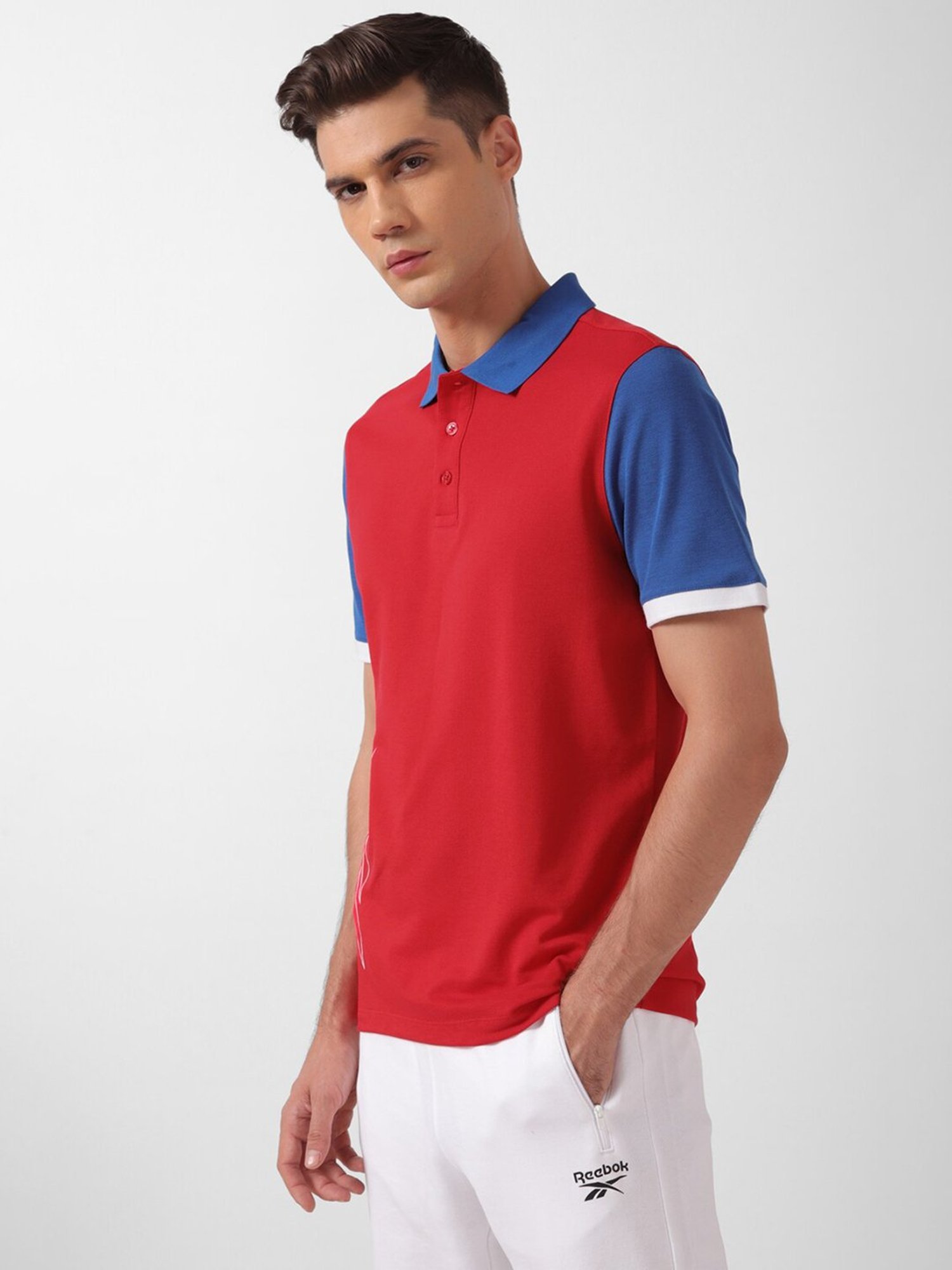 Reebok Red Regular Fit Sports Polo T-Shirt