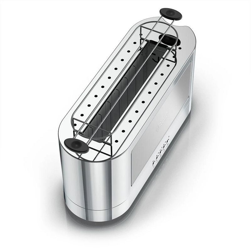 Russell Hobbs Stainless Steel 2 Slice Long Toaster with Glass Accent in Grey