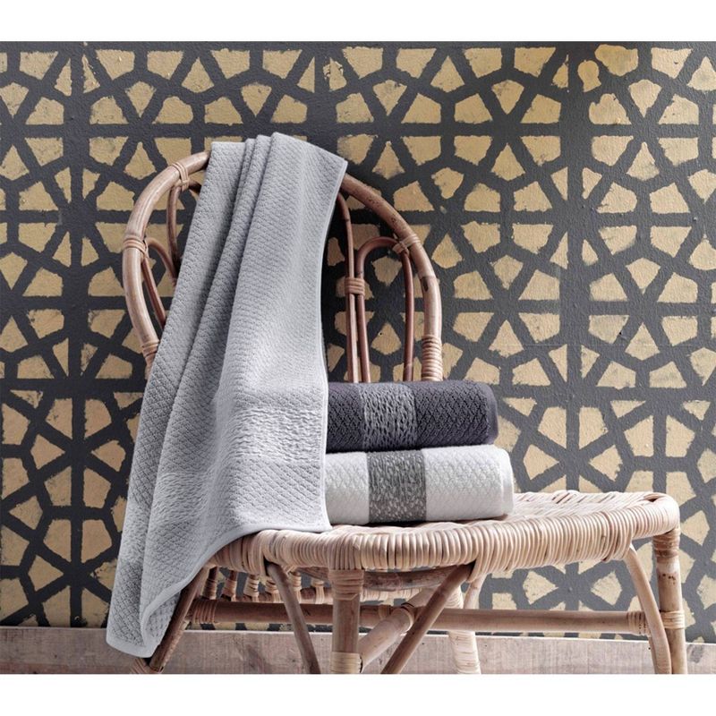 2pc Anton Turkish Cotton Bath Towel Set Black - Enchante Home