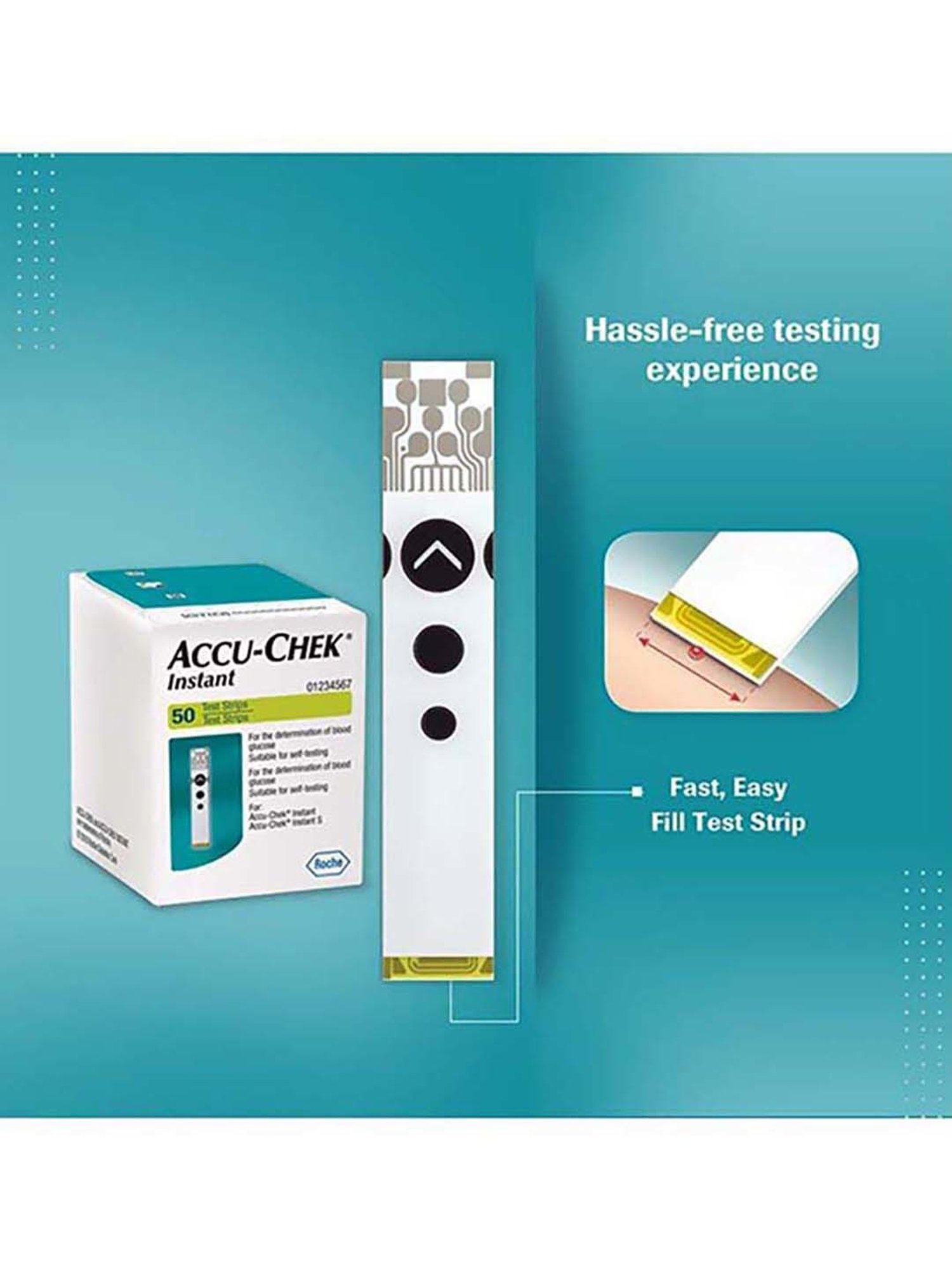 Accu Chek Instant S Blood Glucometer with 10 Test Strip (White)