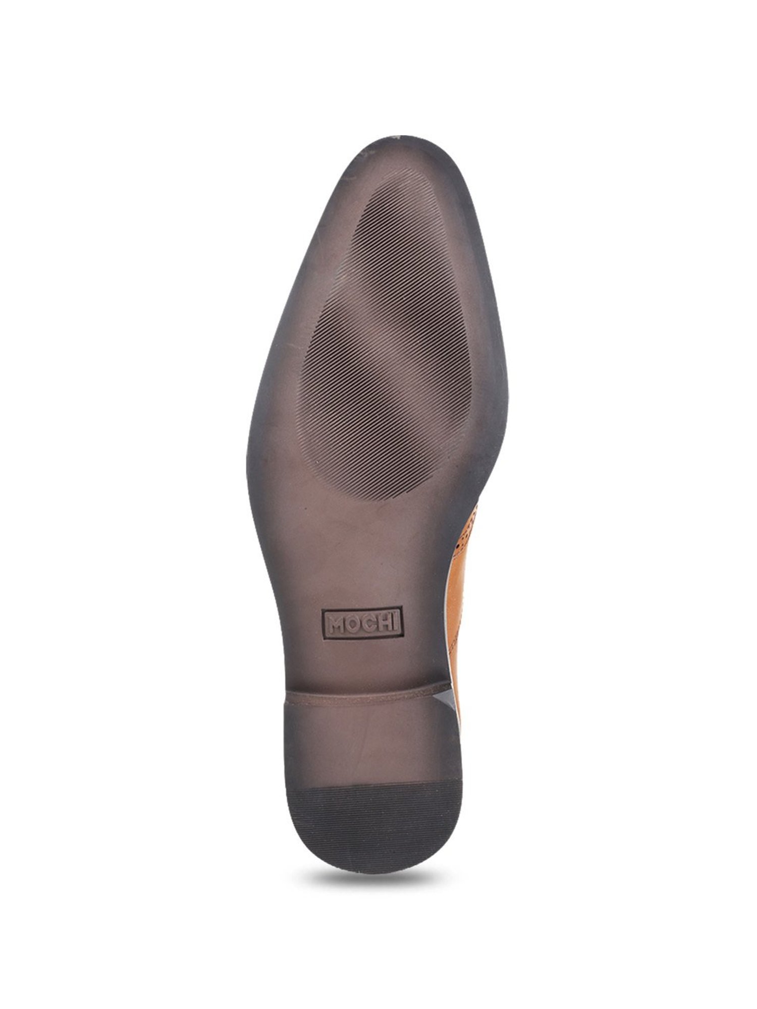 Mochi Men's Tan Brogue Shoes