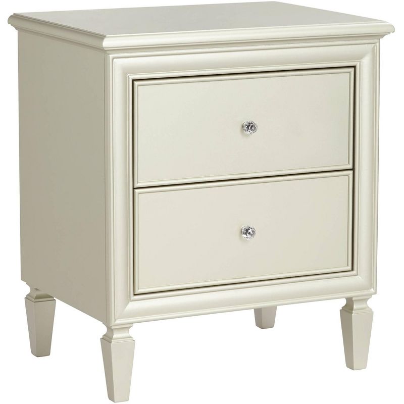 55 Downing Street Alina 2-Drawer Champagne Silver Side Table