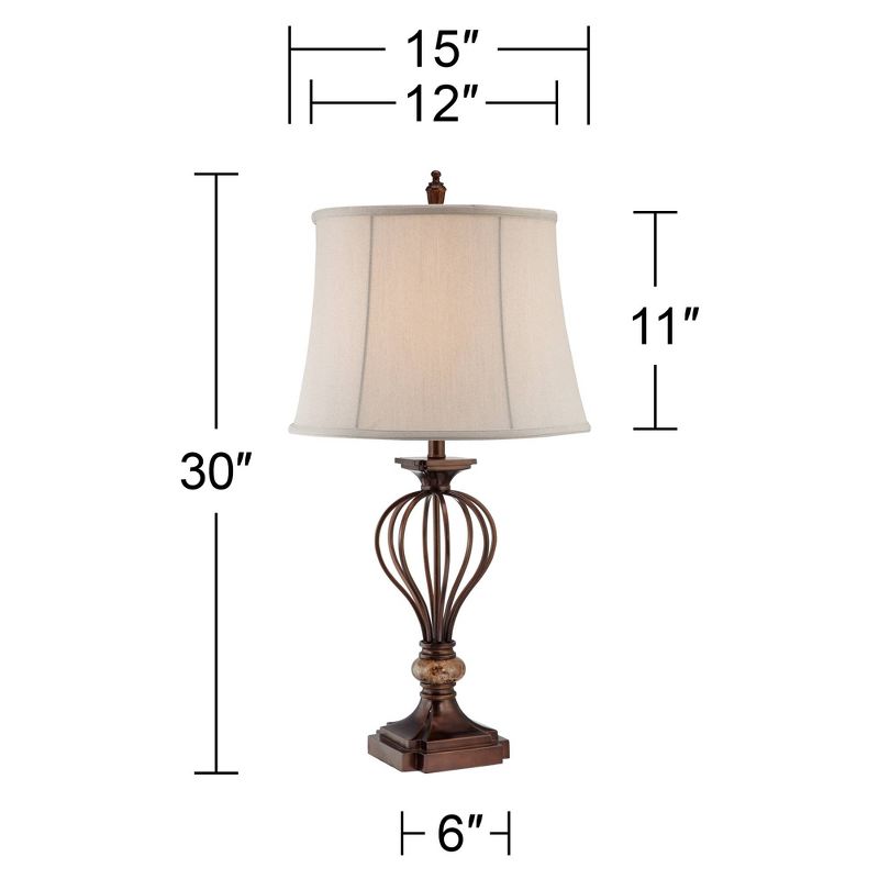 Kathy Ireland Villa Roma Open Cage Marble Accent Table Lamp