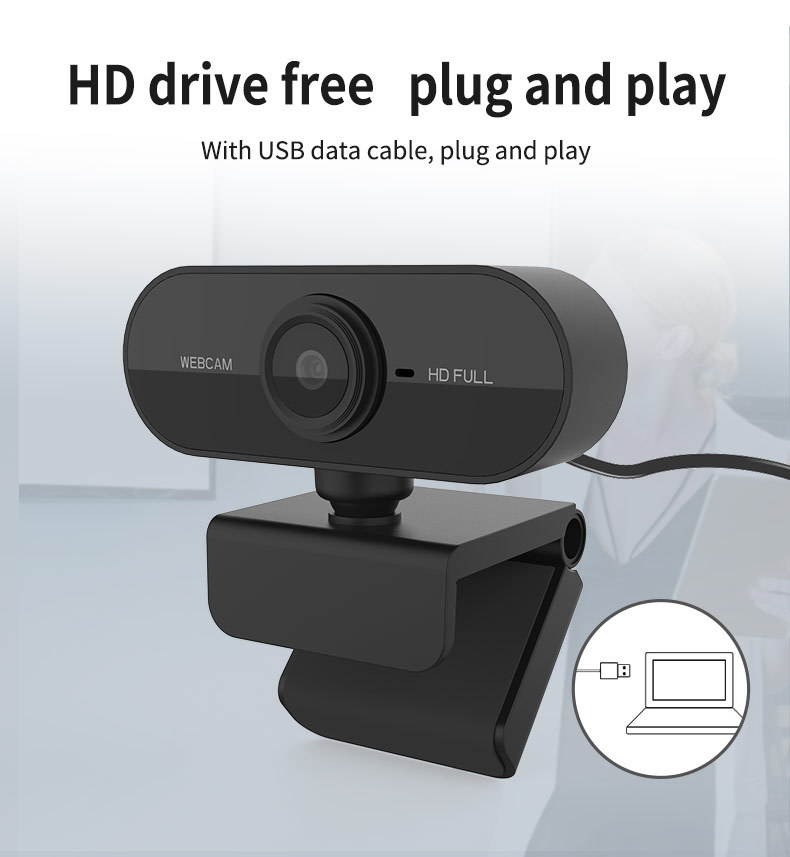1080P  HD Webcam with Mic Rotatable PC Desktop Web Camera Cam Mini Computer WebCamera Cam Video Recording Work