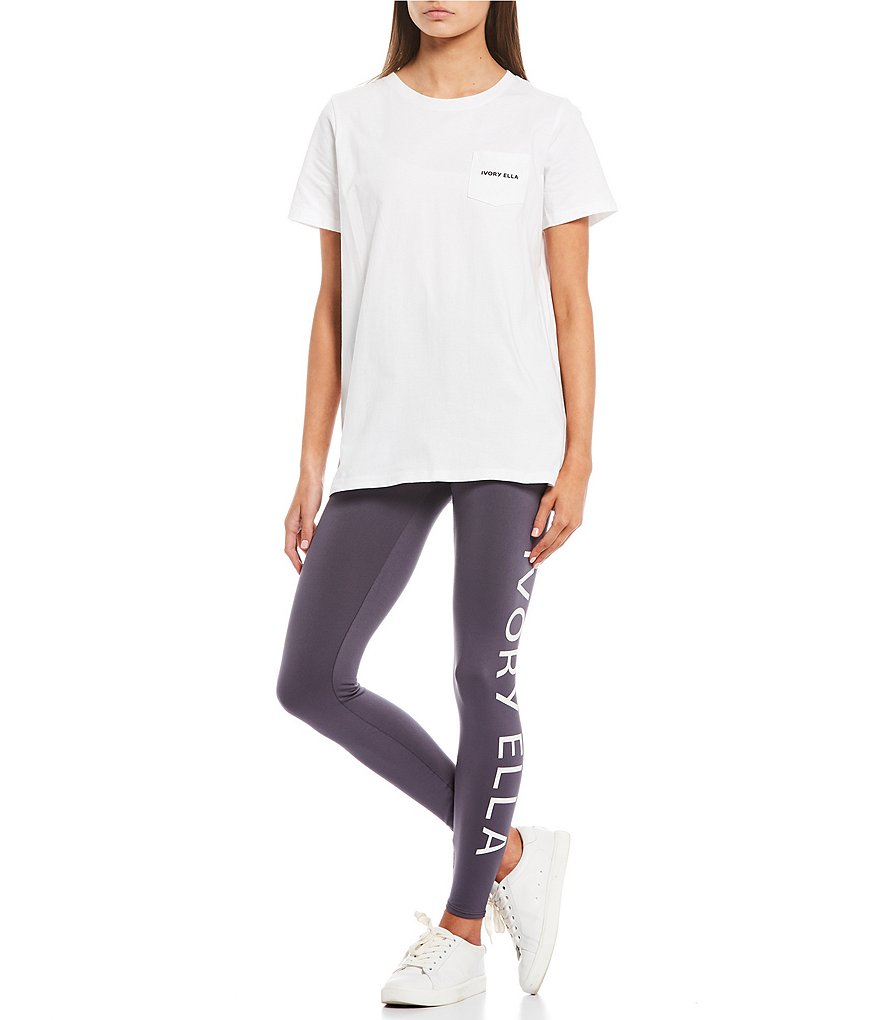 Ivory Ella Organic Cotton Logo Graphic Pocket Tee