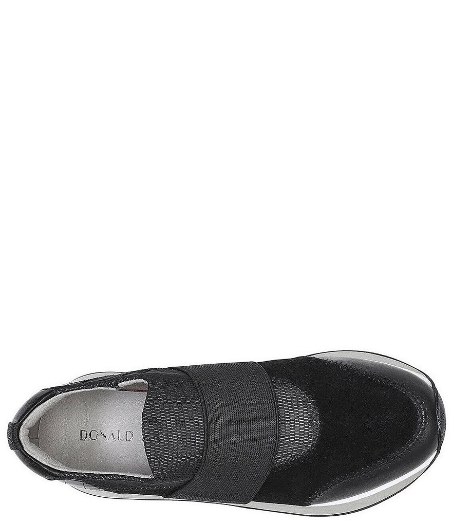 Donald Pliner Pelham Mesh Suede Croco Print Accent Wedge Sneakers