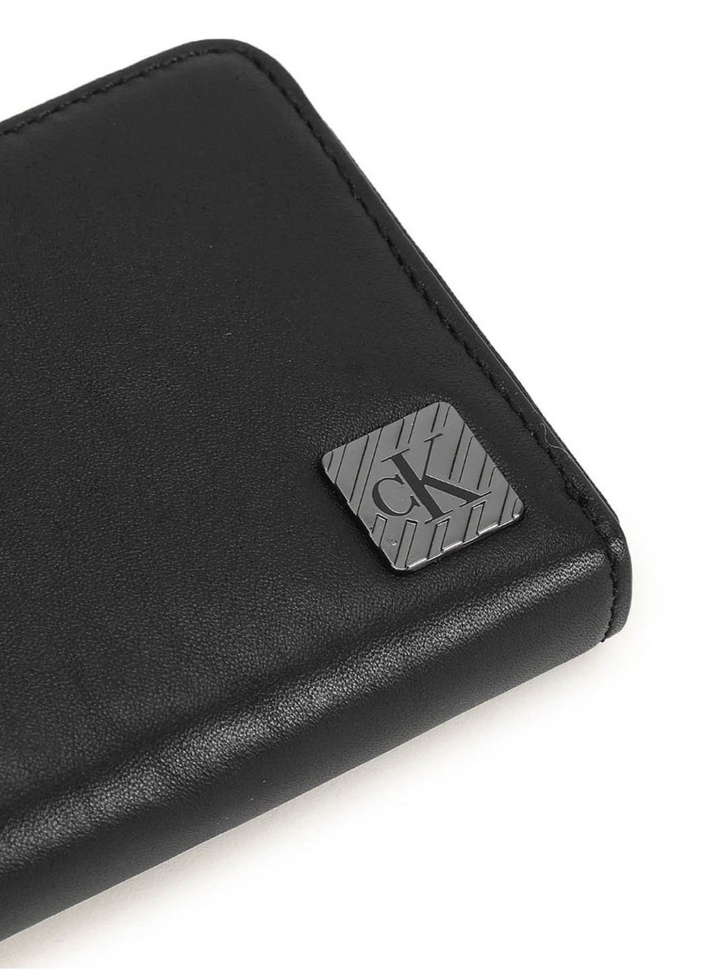 CALVIN KLEIN Black RFID Leather Zip Around Wallet