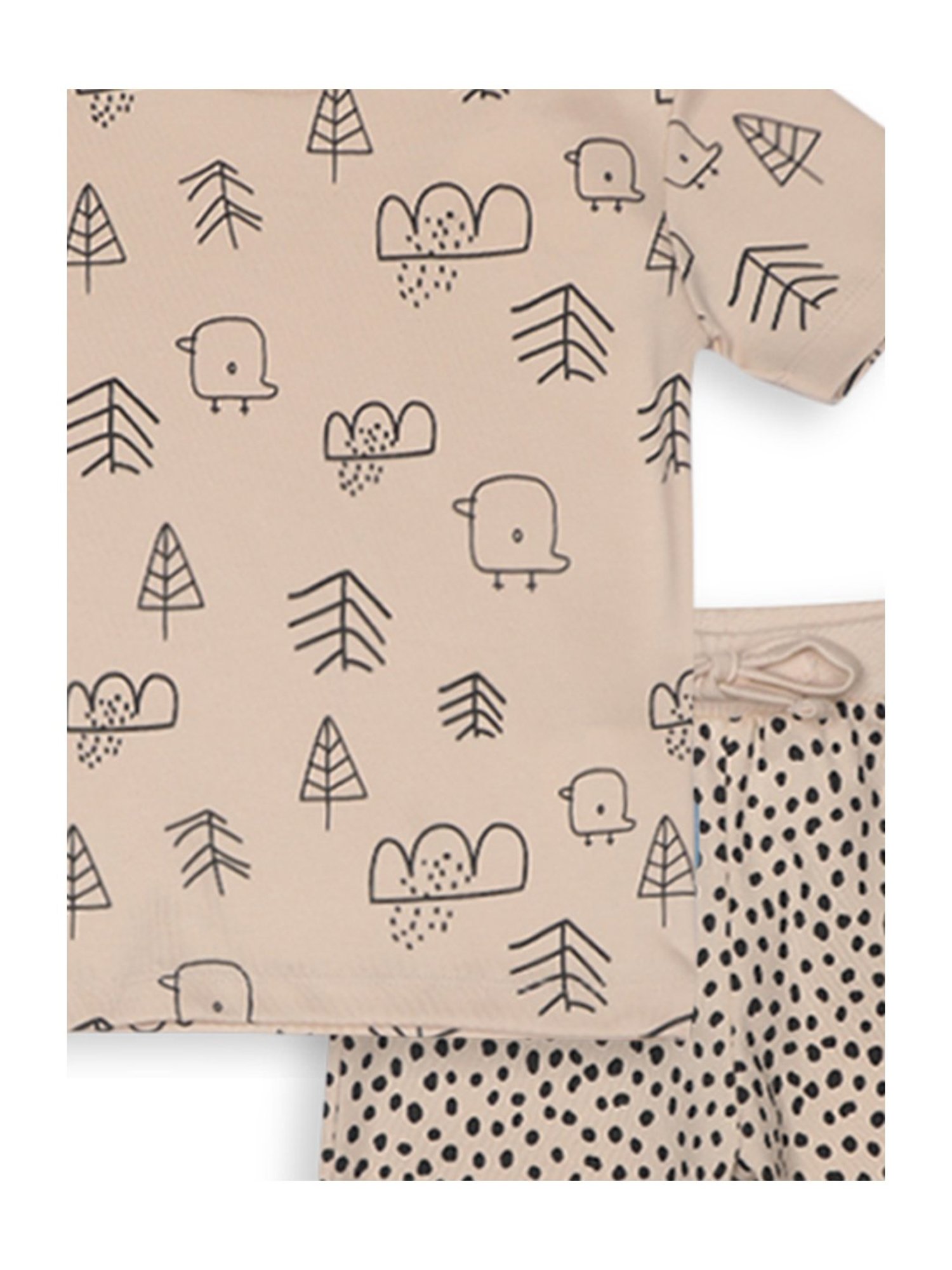 GJ baby Beige Printed T-Shirt with Pants