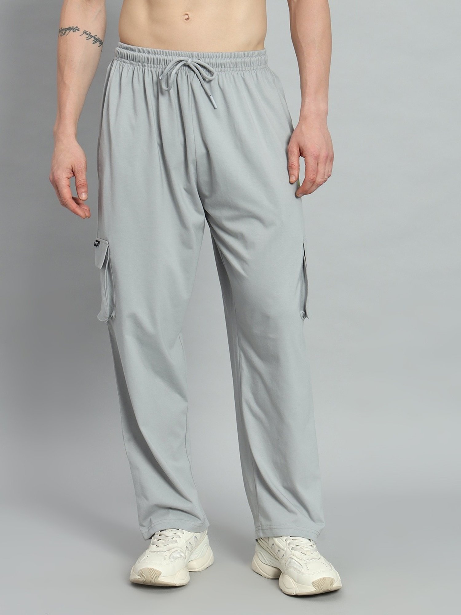 Griffel Grey Cotton Loose Fit Printed Co-Ord Set