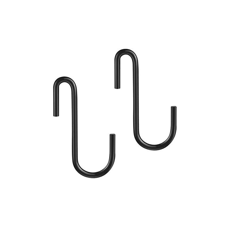10 Pack Heavy Duty S Hooks Black S Shaped Hooks Hanging Hangers Hooks for Kitchen, Bathroom, Bedroom and Office: Pan, Pot, Coat, Bag, Plants(10 Pack/Black/Small)