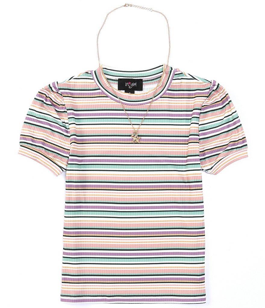 I.N. Girl Big Girls 7-16 Short-Sleeve Striped Tee