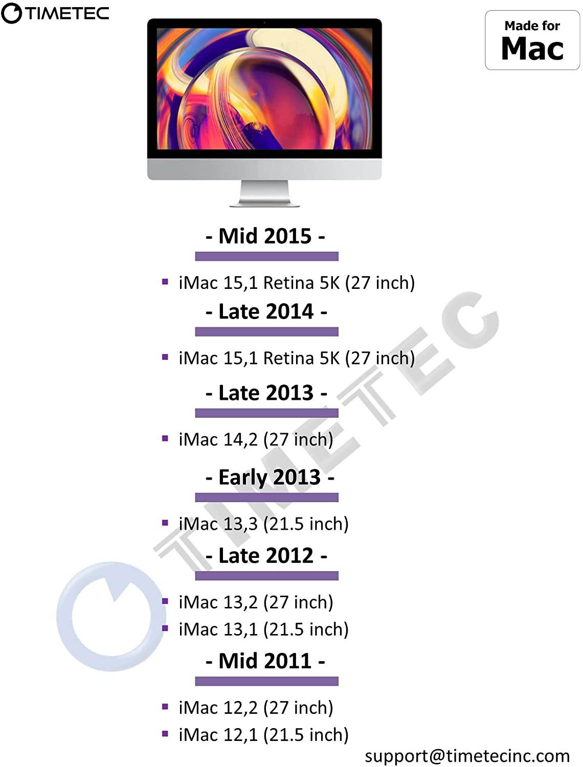 Timetec Hynix IC 8GB KIT(2x4GB) Compatible for Apple DDR3L 1600MHz PC3L-12800 for Early/Mid/Late 2011, Mid/Late 2012, Early/Late 2013, Late 2014, Late 2015 MacBook Pro, iMac, Mac Mini (8GB KIT(2x4GB))