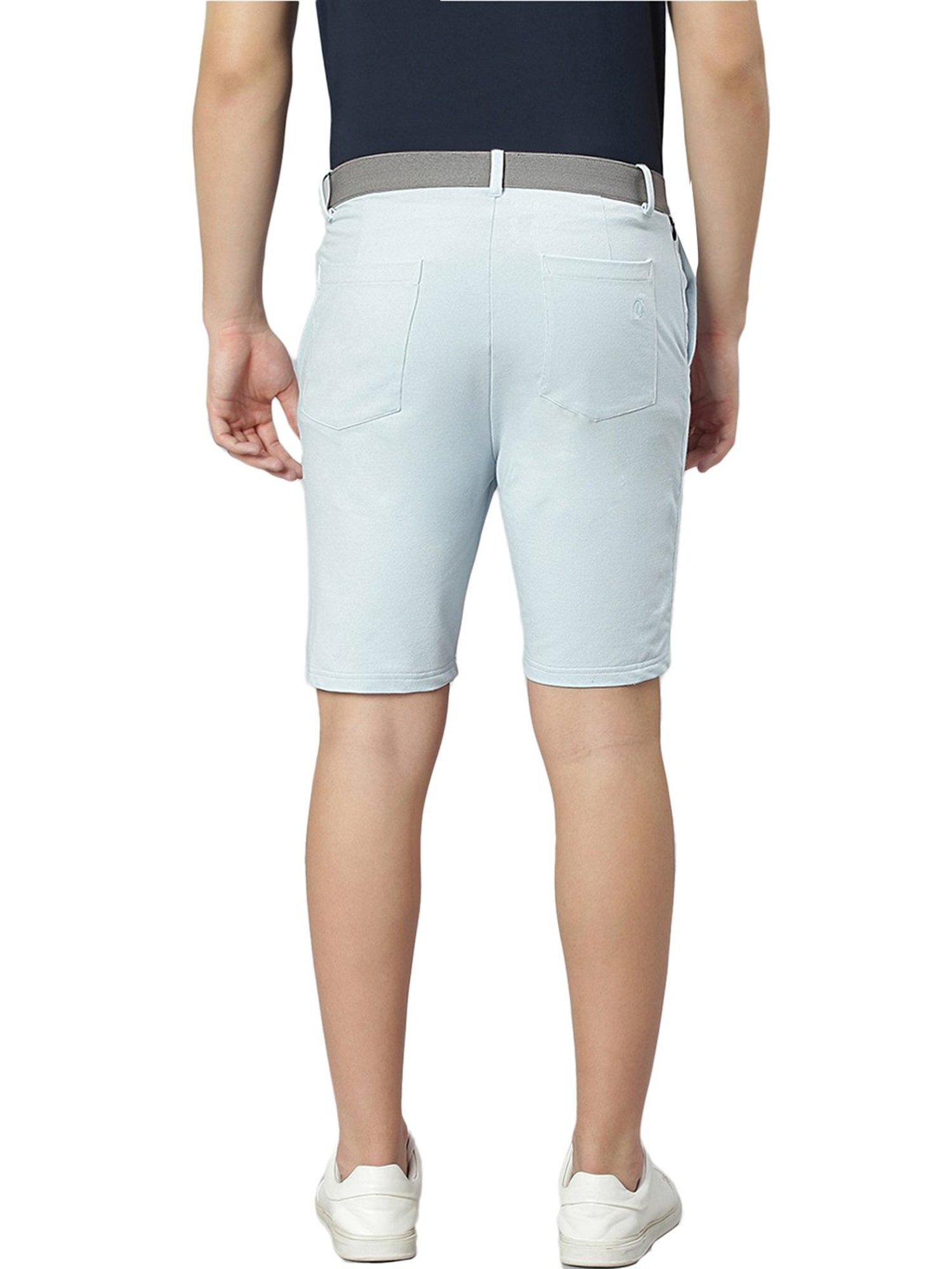 Slowave Pastel Blue Regular Fit Denim Shorts