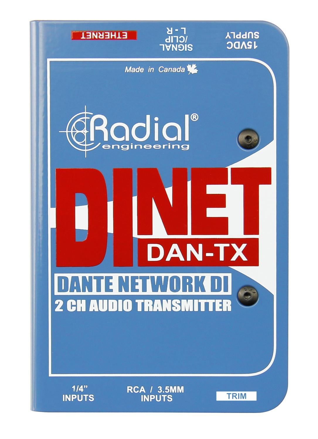 Radial DiNET DAN-TX 2-Channel Dante Network Transmitter