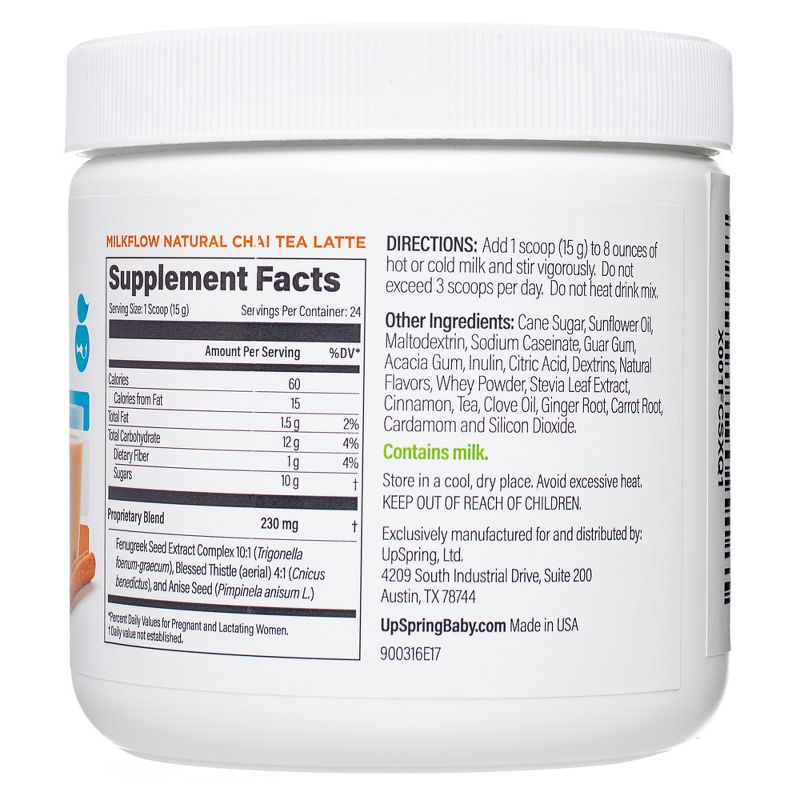 Milkflow Fenugreek + Blessed Thistle Chai Tea Latte Breastfeeding Supplement Drink -12.7oz