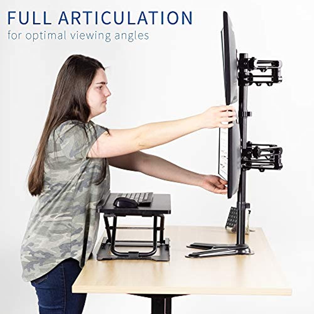 VIVO Aluminum Freestanding Quad LCD Monitor Mount Fully Adjustable Desk Stand for 4 Screens 17" to 32" (STAND-V104Z)