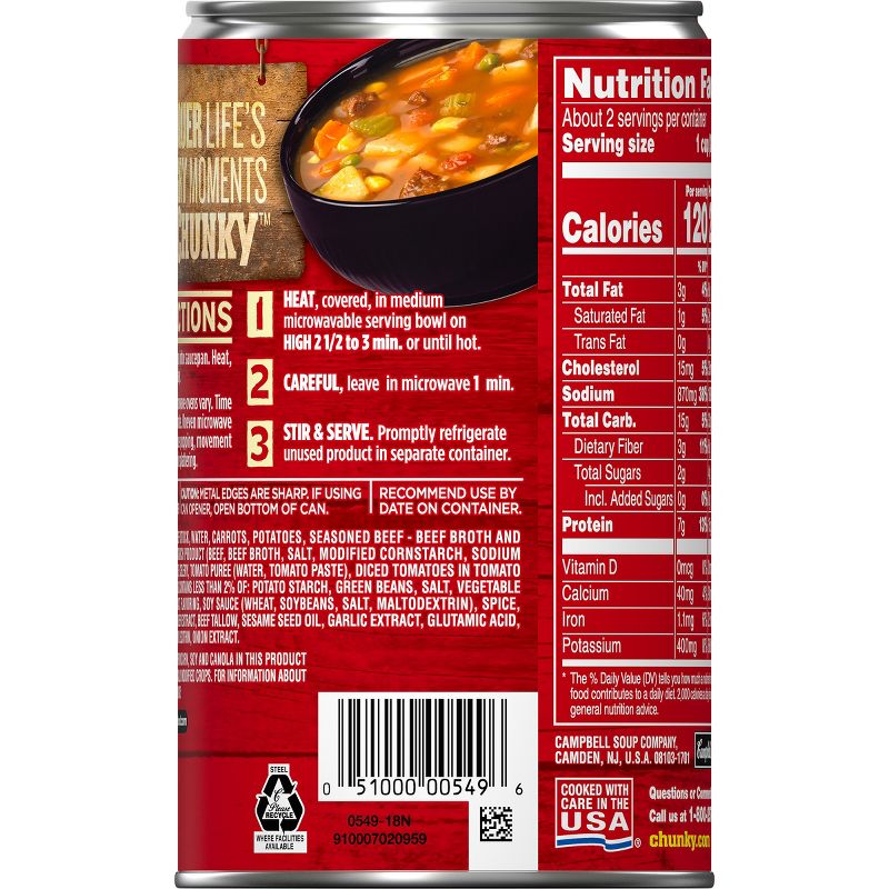 Campbell's Chunky Old Fashioned Vegetable Beef Soup 18.8oz