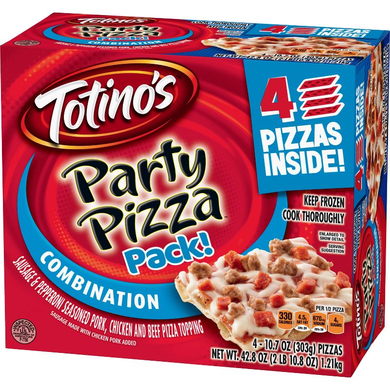 Totino's Combination Sausage & Pepperoni Frozen Party Pizza - 41.6oz/4pk