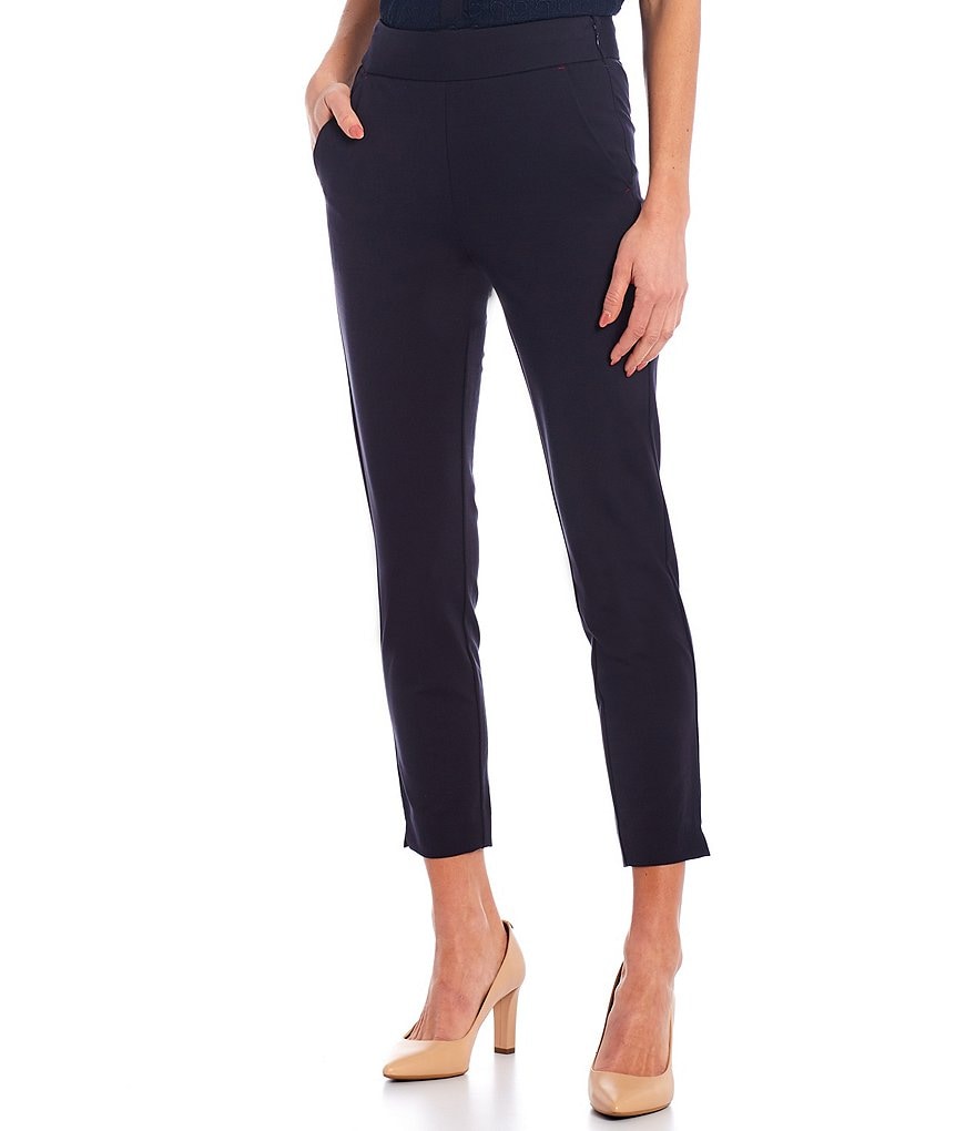 Eva Varro Solid Knit Jersey Banded Hem Pull-On Harem Pants