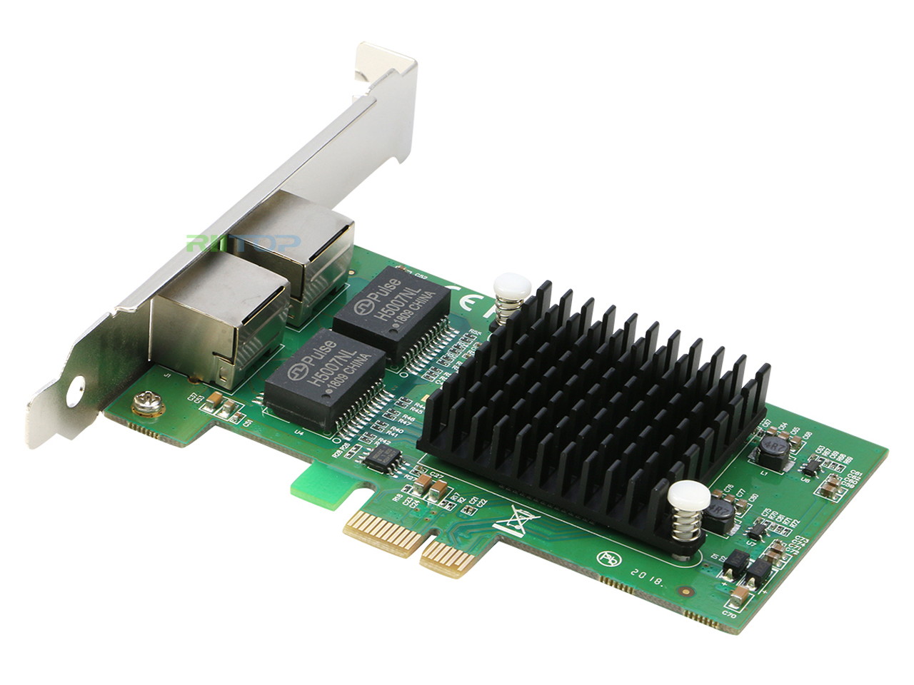 RIITOP 2-Port 1000M PCIe Express Network Adapter Card NIC Intel 82575 Chipset Dual RJ45 PCI Express Gigabit Ethernet Lan Card Come with Low Profile Bracket