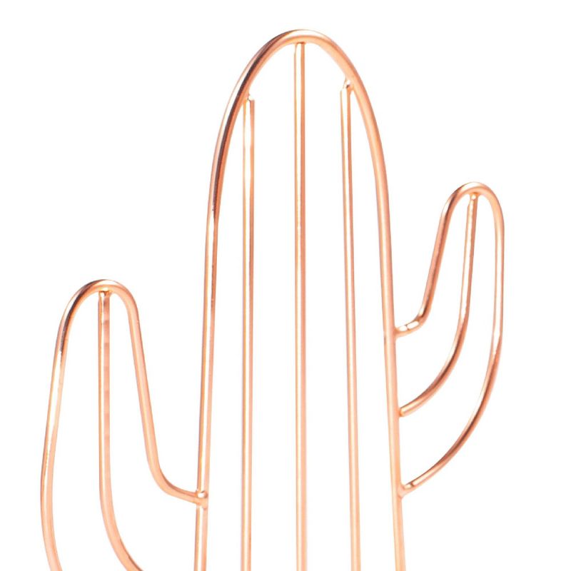 Set of 2 Zodaca Rose Gold Metal Bookends, Decorative Book Stoppers for Shelves, Cute Cactus