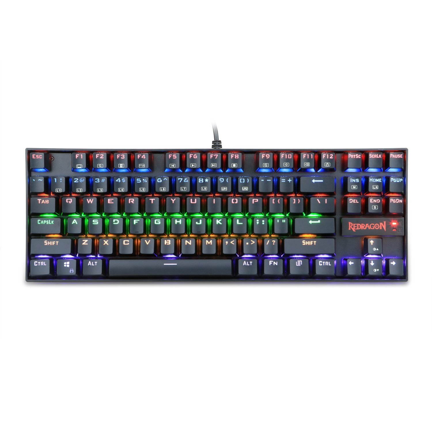 Redragon K552-R KUMARA Rainbow LED Backlit Mechanical Gaming Keyboard (Black)