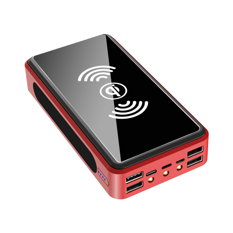 900000mAh  Qi Built-in Wireless Charge Power Bank Solar Mobile Power 4usb Charger 9V4A External Battery Bank