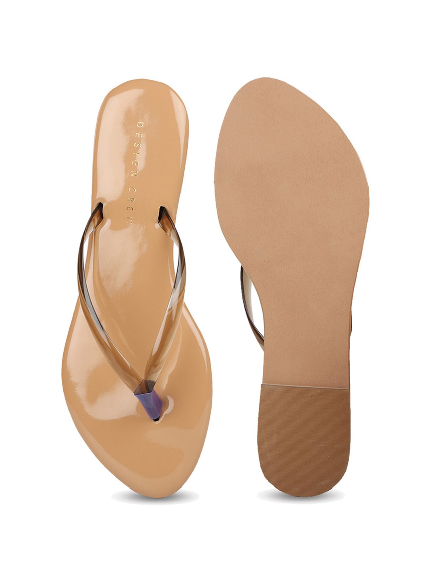 Design Crew Women's Beige Thong Sandals