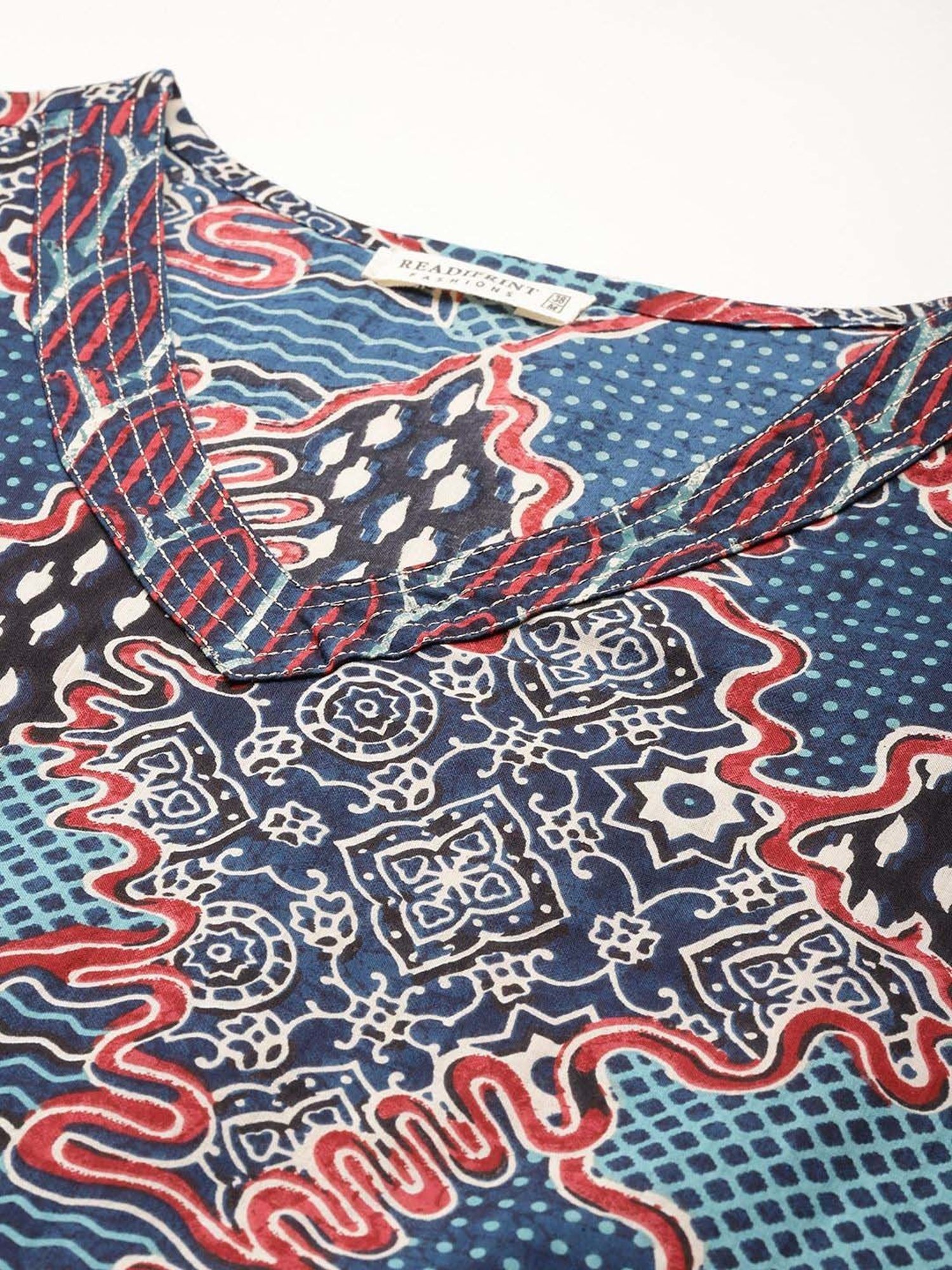 READIPRINT FASHIONS Blue Cotton Printed Kurta Pant Set