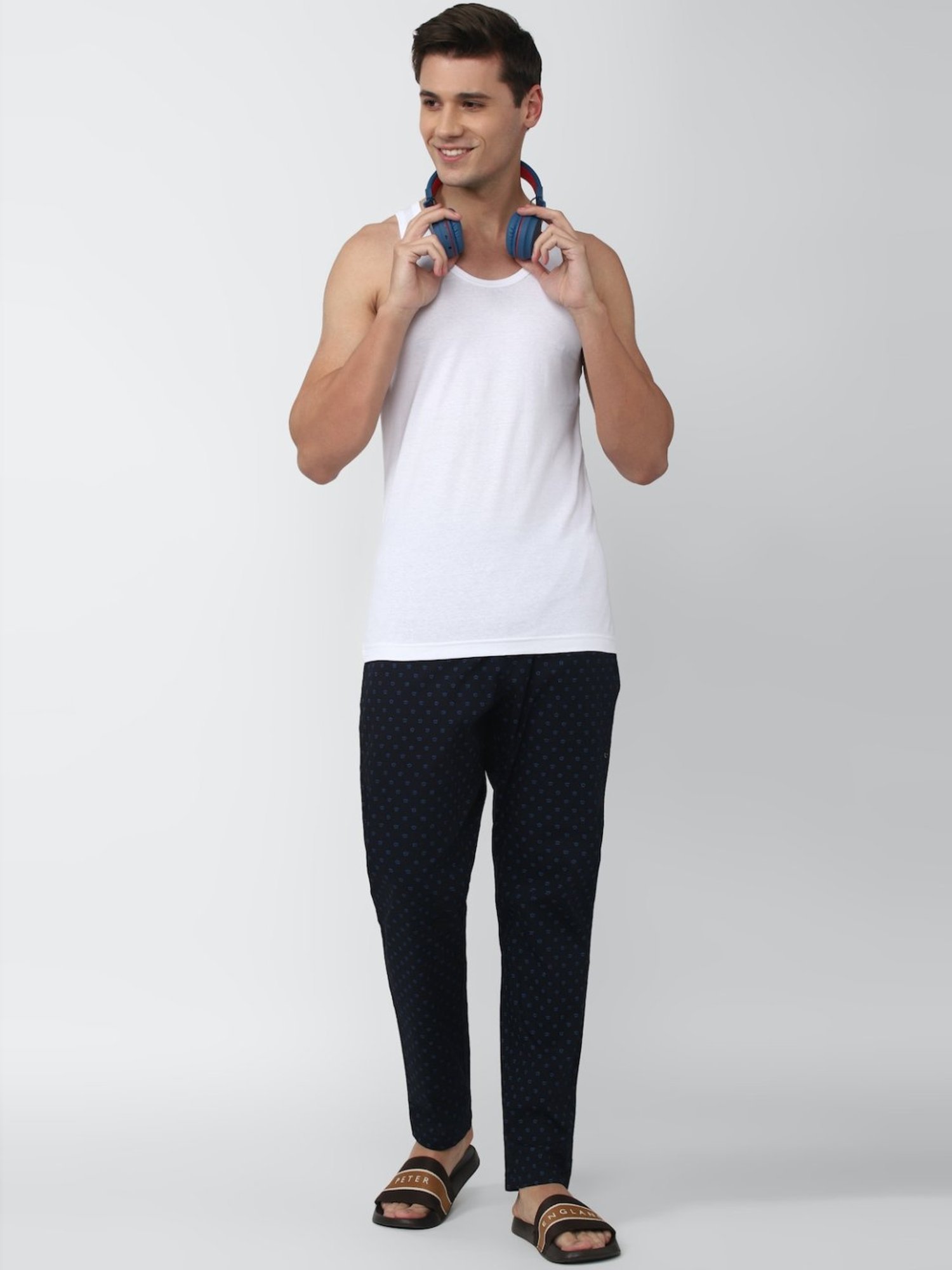 Peter England White Cotton Regular Fit Vest - Pack Of 2