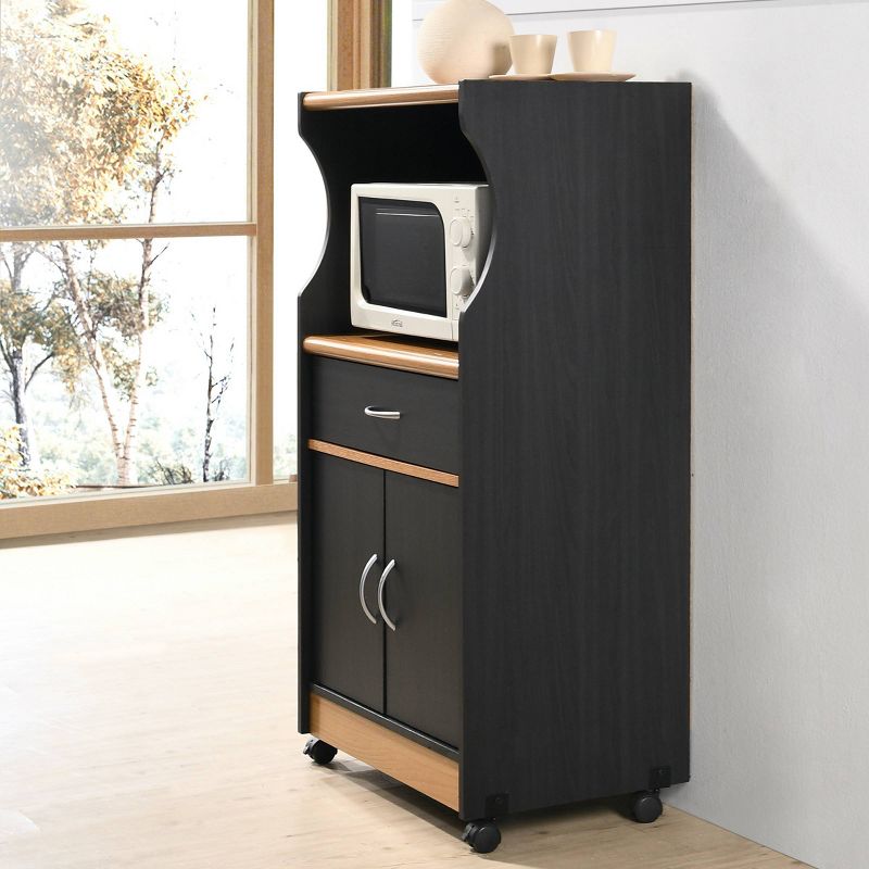 Kitchen Cart Black/Pale Cream - Hodedah