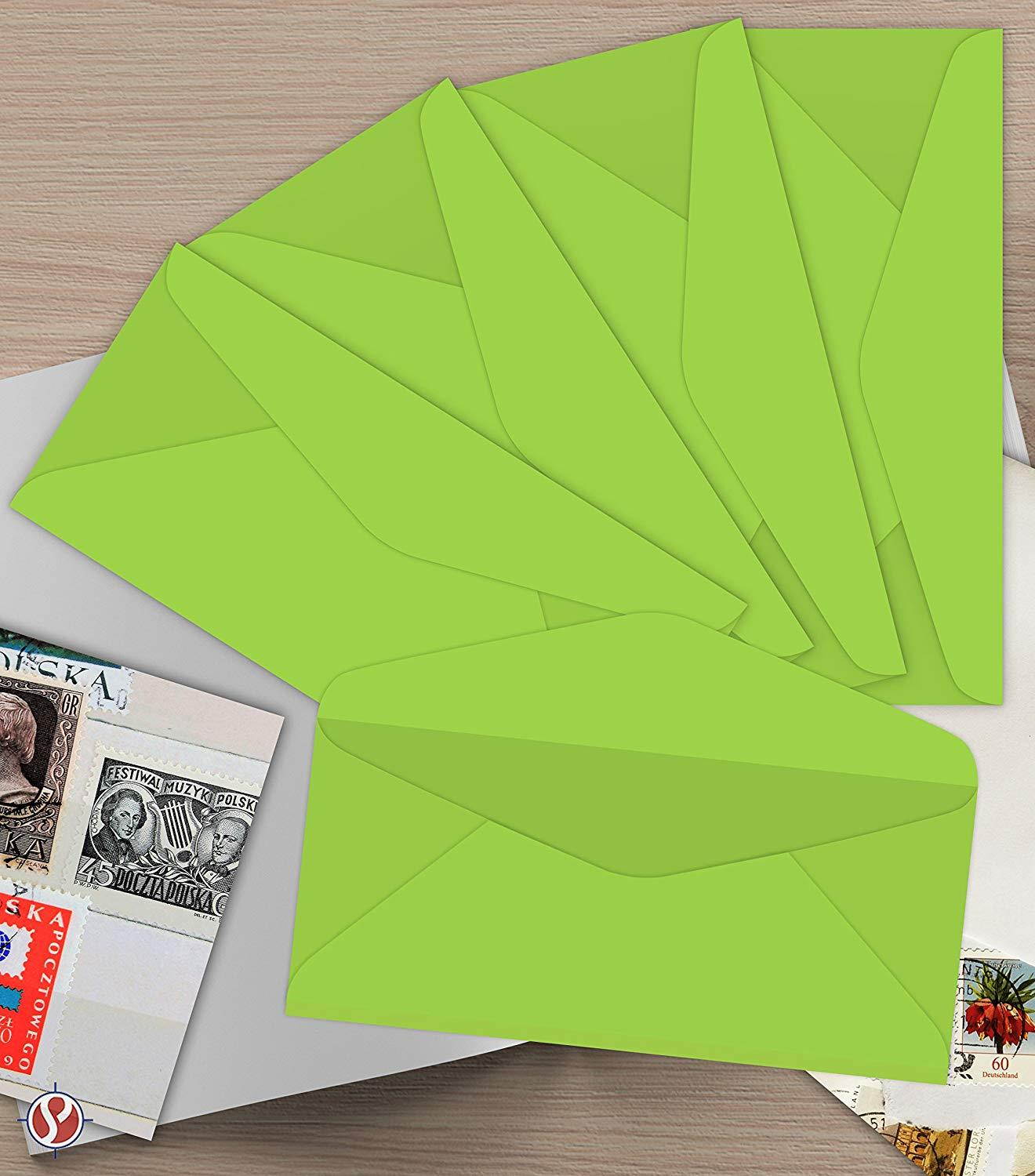 #10 Business Envelopes | 24lb (4 3/4 X 11 inches) | 50 Envelopes Per Pack | Lime Green