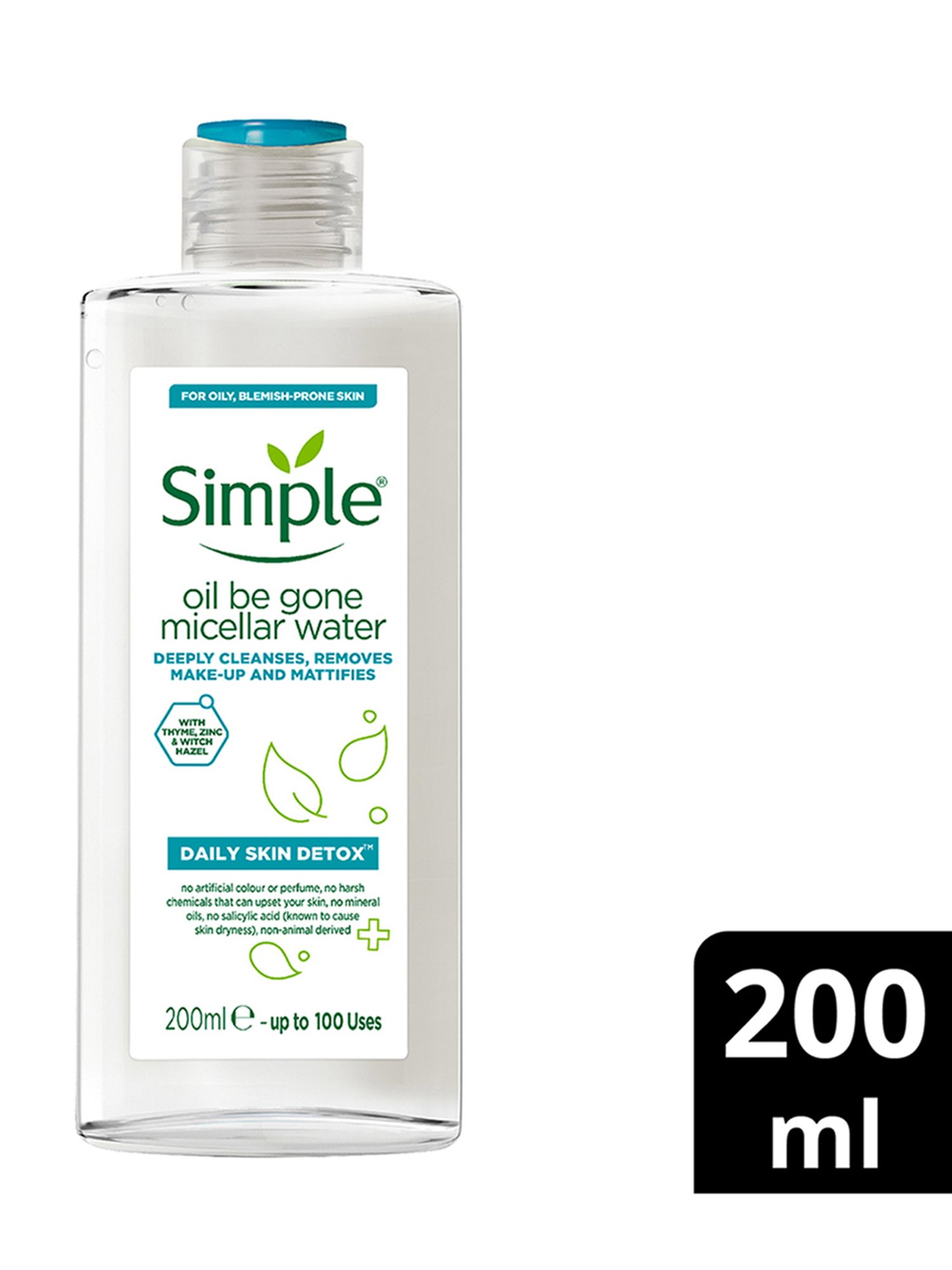 Simple Daily Skin Detox Oil Be Gone Micellar Water - 200 ml