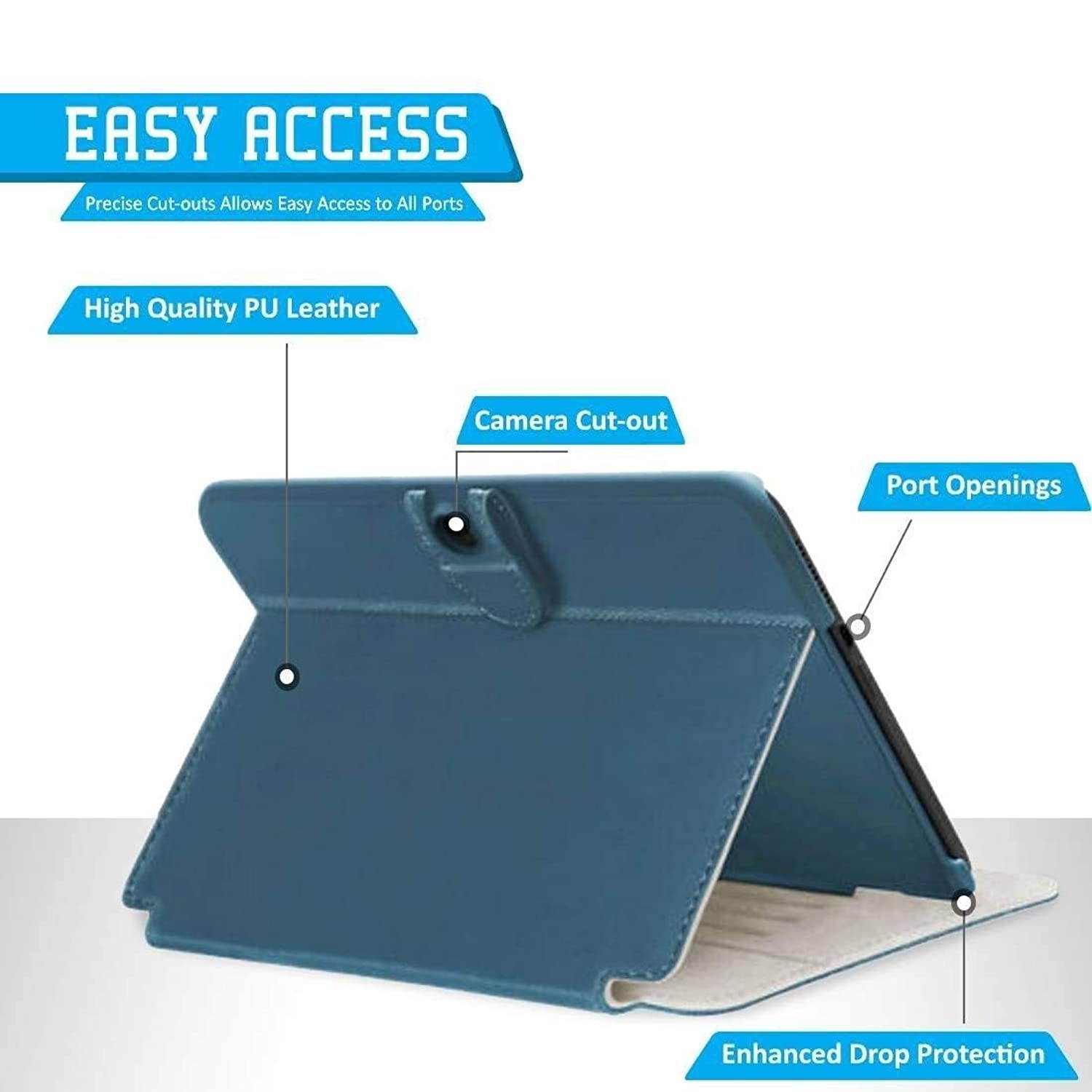 Verizon Folio Case, Screen Protector and Stylus Pen Bundle for LG G Pad X8.3 - Blue