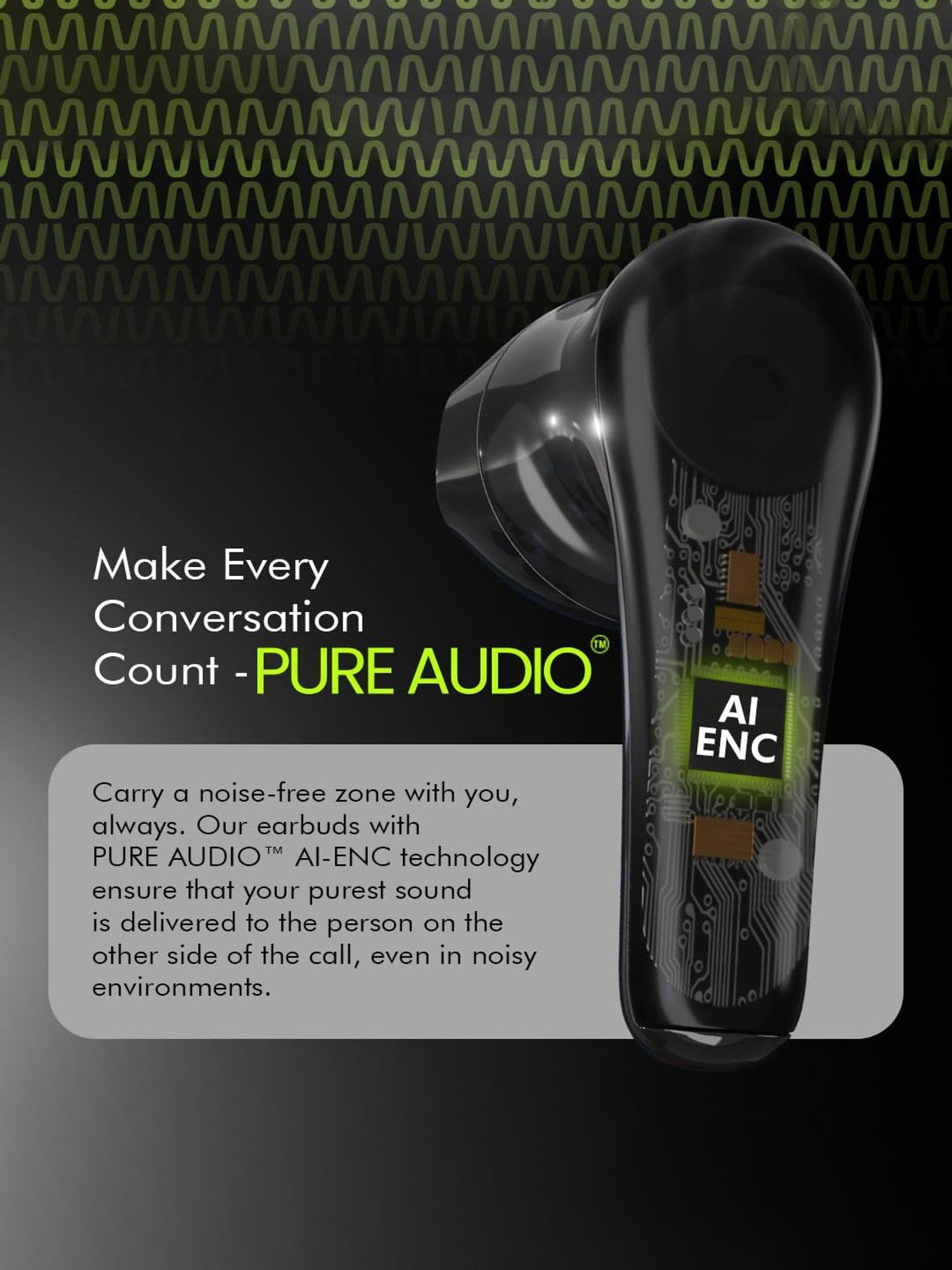 ACwO DwOTS 515 In Ear BT Earbuds with 50H Playtime, AI-ENC Technology (Raven Black, True Wireless)