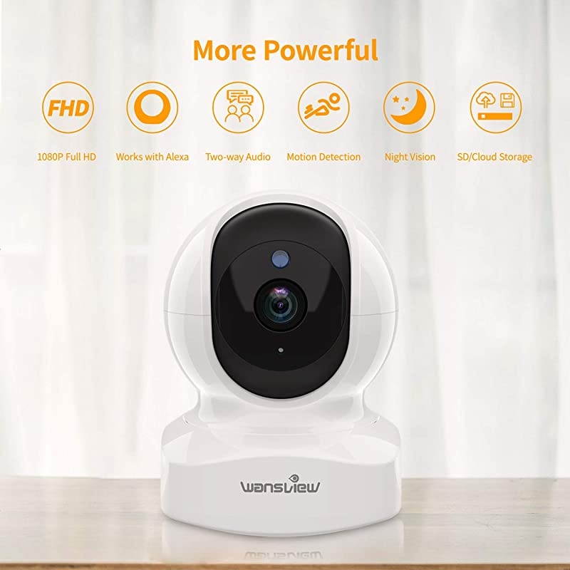 Home Security Camera Baby Camera1080P HD  Wireless WiFi Camera for PetNanny Motion Alerts 2 Way Audio Night Vision Compatible with Alexa Echo Show with TF Card Slot and Cloud