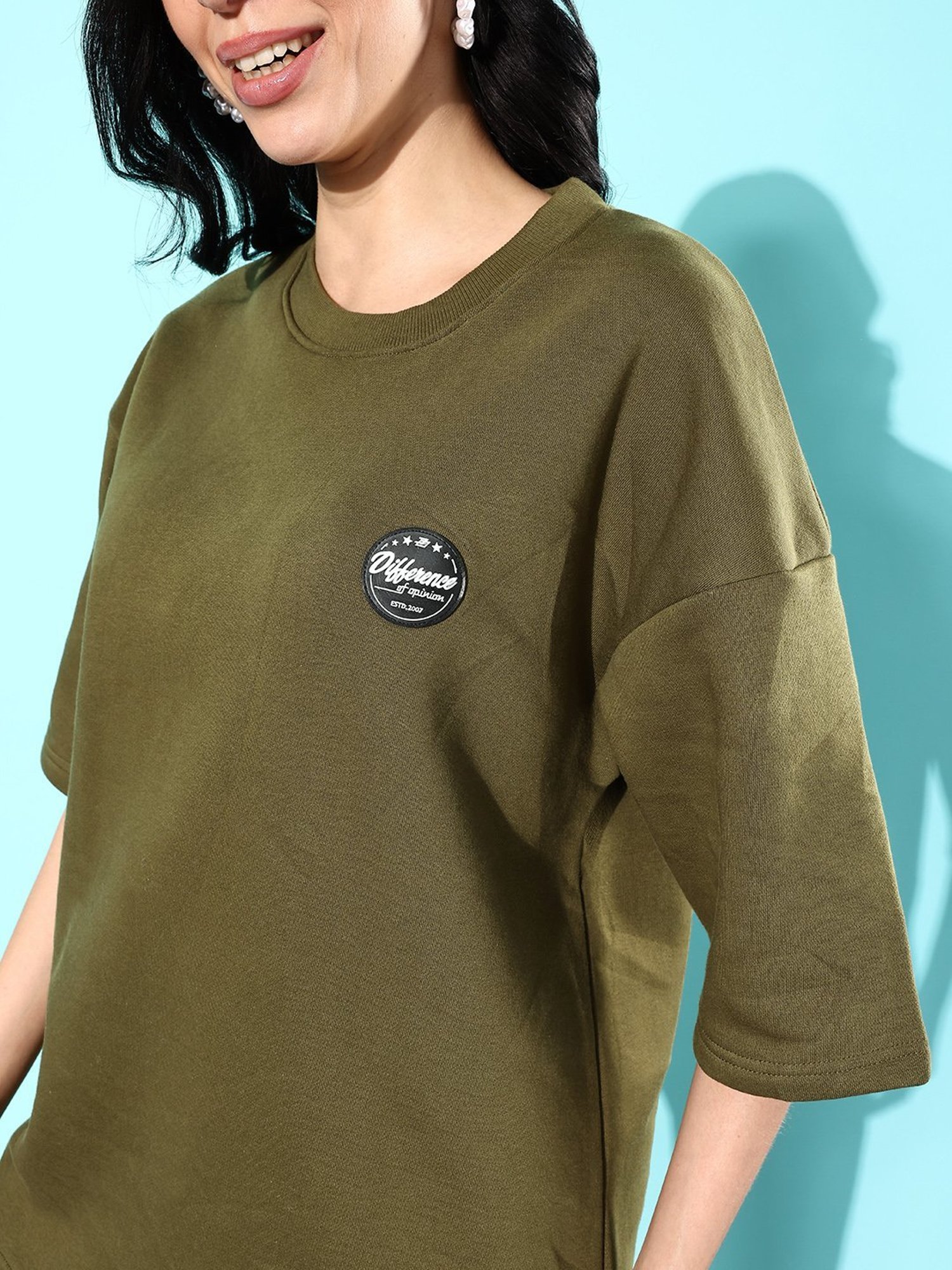 Difference of Opinion Olive Fleece Oversized Sweatshirt