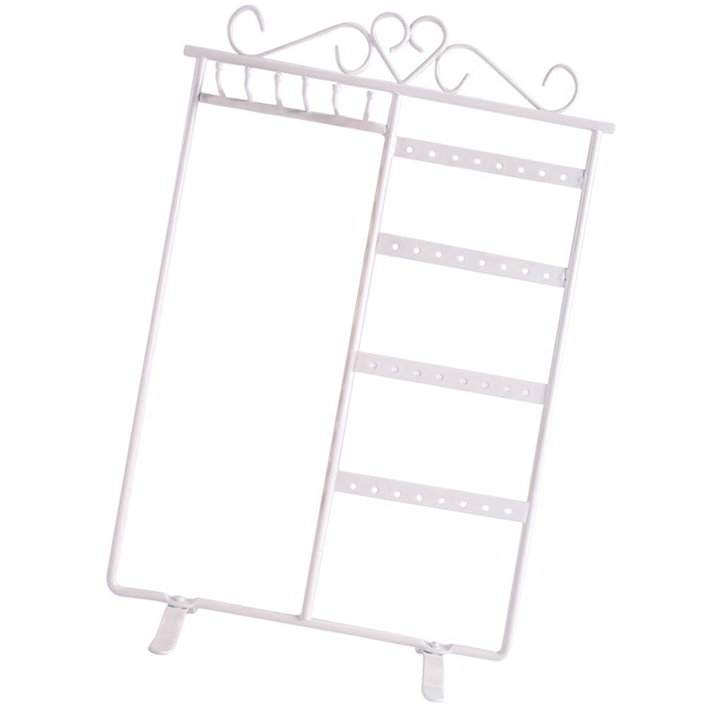 Jewelry Display Stand Iron Jewelry Hanger Organizer Stand for Earrings Bracelets (Black)