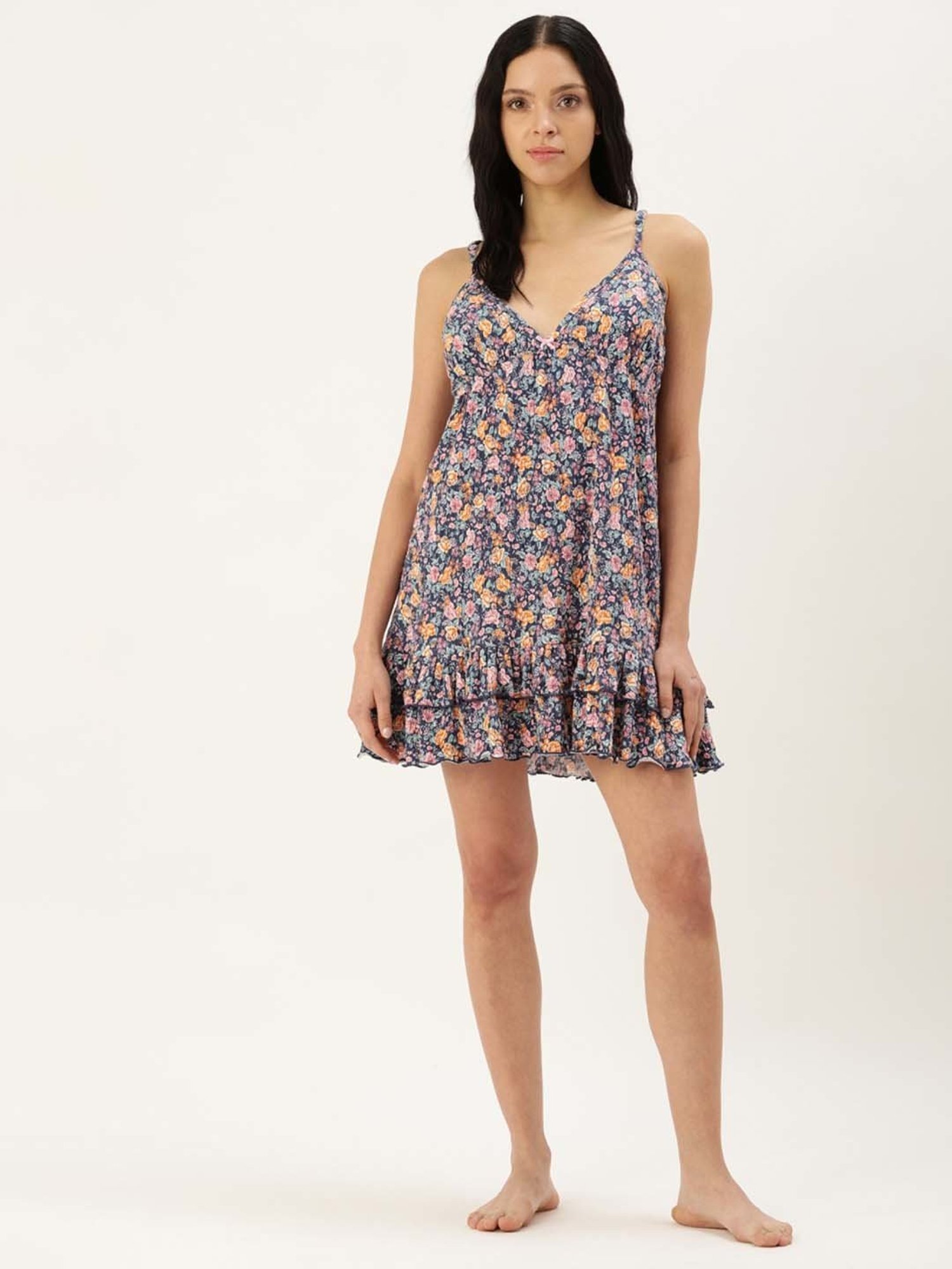 Clt.s Blue Floral Print Night Dress